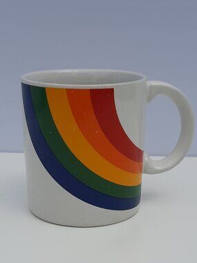 FTD Rainbow Coffee Mug Pride LGBTQ Vintage 80s FTD Korea Cup Stranger Things